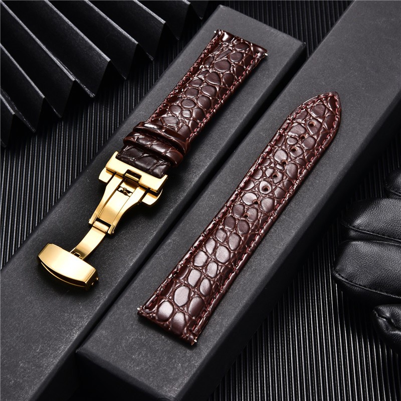 Correas De Reloj De Cuero Con Patrón De Cocodrilo Para Hombre Diseño De Lujo Cor