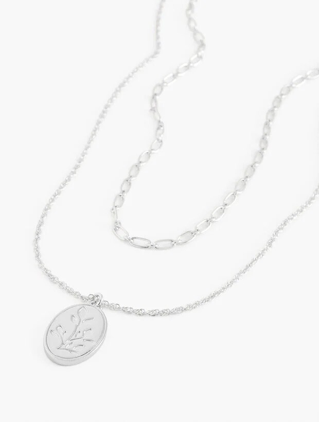 NWT TALBOTS COFFEE TO COCKTAILS NECKLACE SHINY SILVER NECKLACE SRP$$59.50