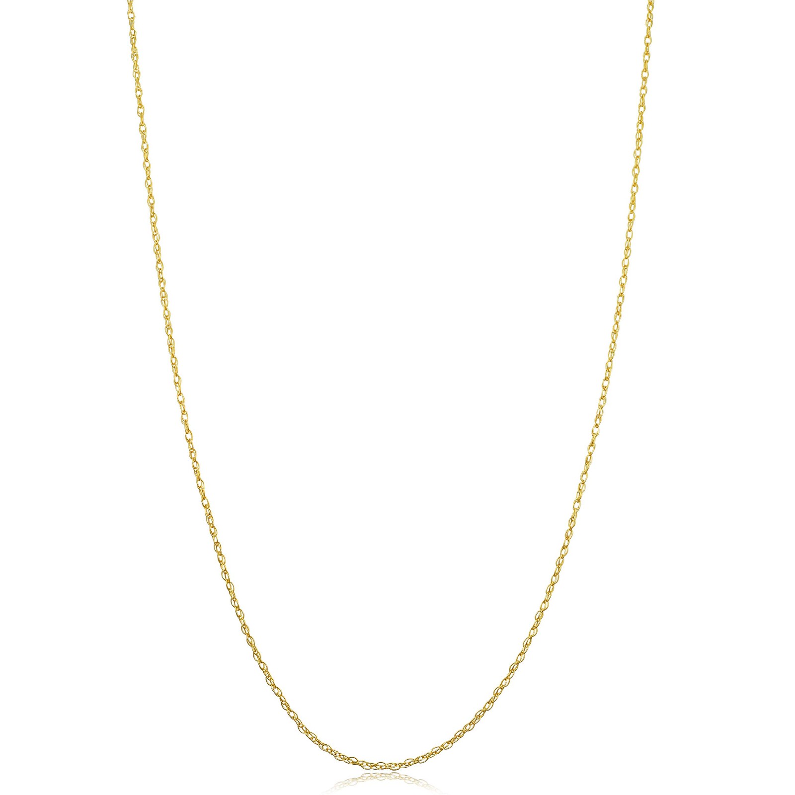 10k Yellow Gold Rope Chain Pendant Necklace 0.9 mm 20 inch Minimalist Jewelry