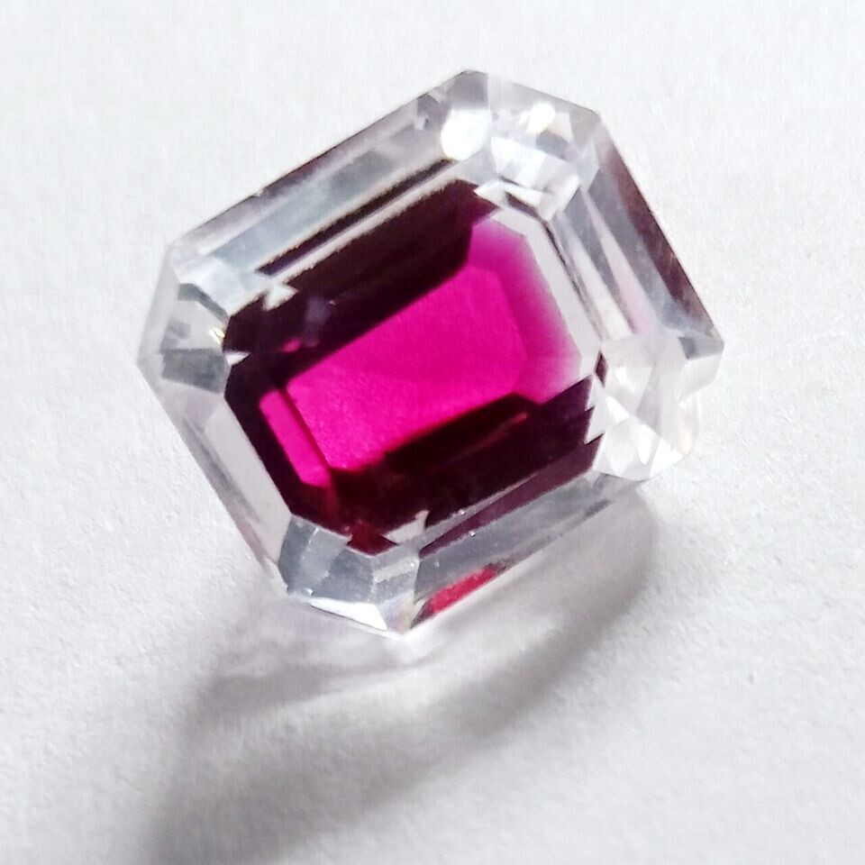 Natural Bi-Color Pitambari Sapphire Emerald Cut 8CT+ Loose Certified Gemstone