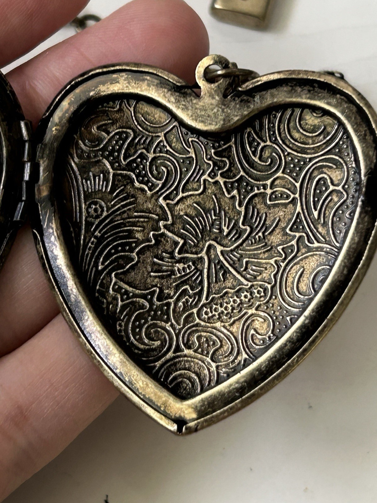 Betsey Johnson Enameled French Bulldog Dog Heart Locket Charm Necklace Signed