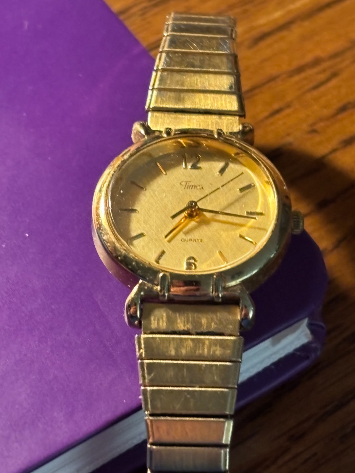2 Vintage Timex Ladies WristWatches Goldtoned Quartz 377BA Cell & CR12 16 Cell