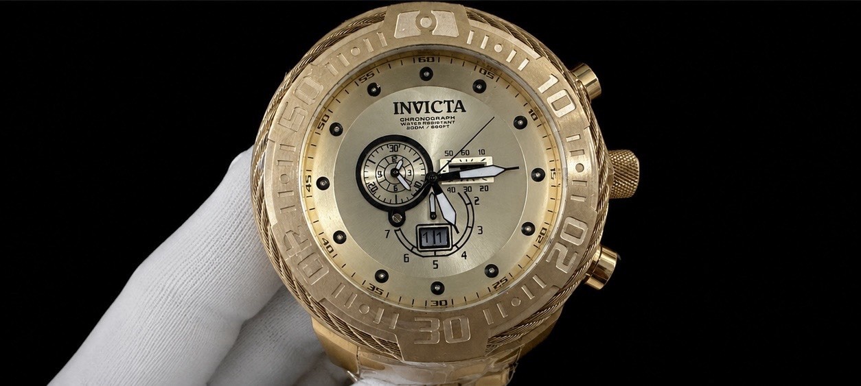 Invicta Bolt Gold Tone 50mm Quartz Chronograph Date 200m Men’s Watch