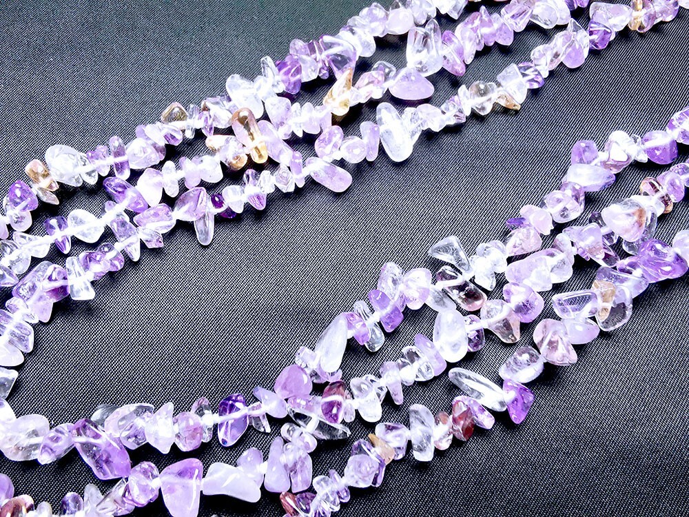 classic 3 strands chip Amecitrine necklace 19″-21″ 5-8mm jewelry marking supply