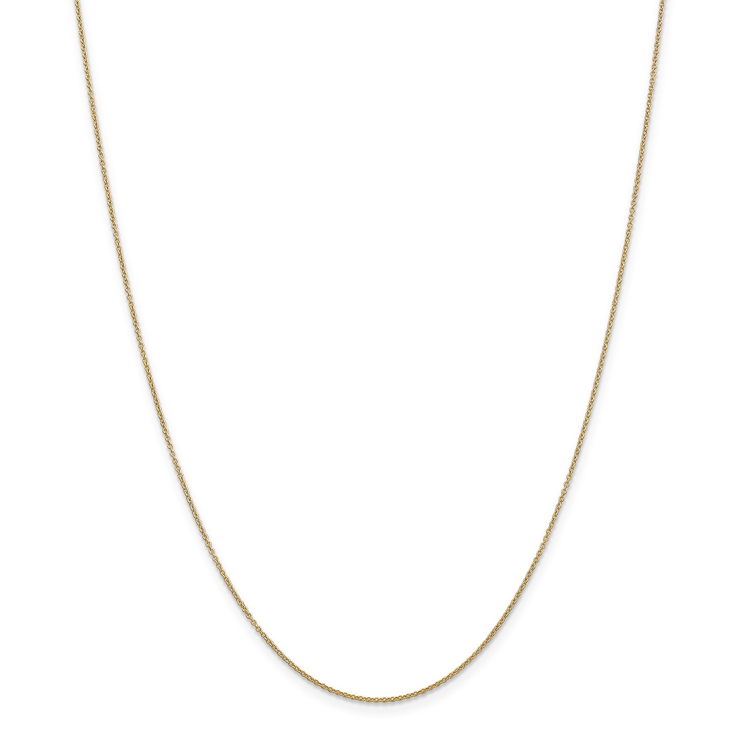 14k Yellow Gold 0.90mm Solid Cable Pendant Chain w/ Spring Ring Clasp 14″ – 24″