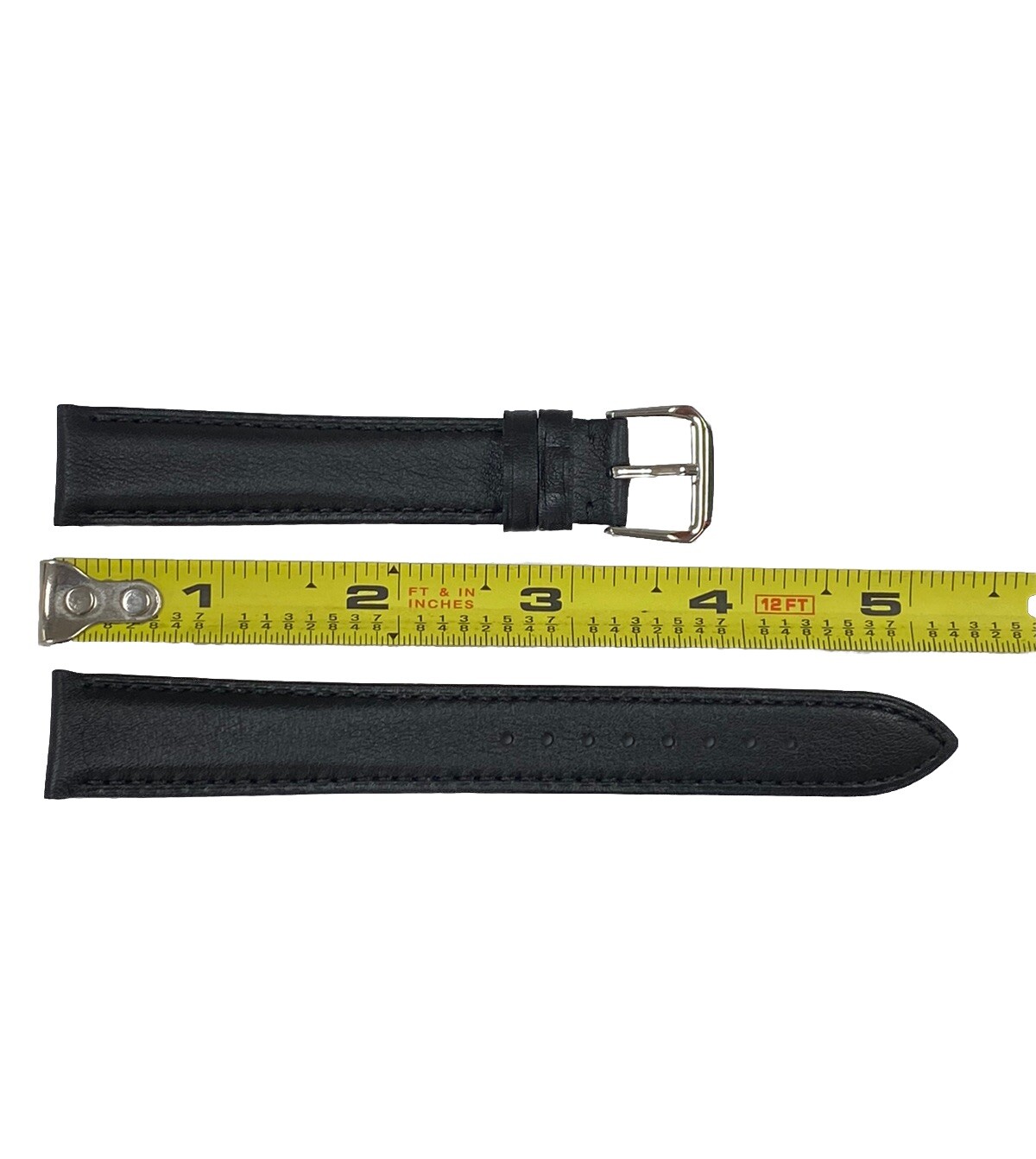 HIGH QUALITY GENUINE BLACK LEATHER 18MM X 16MM WATCH BAND