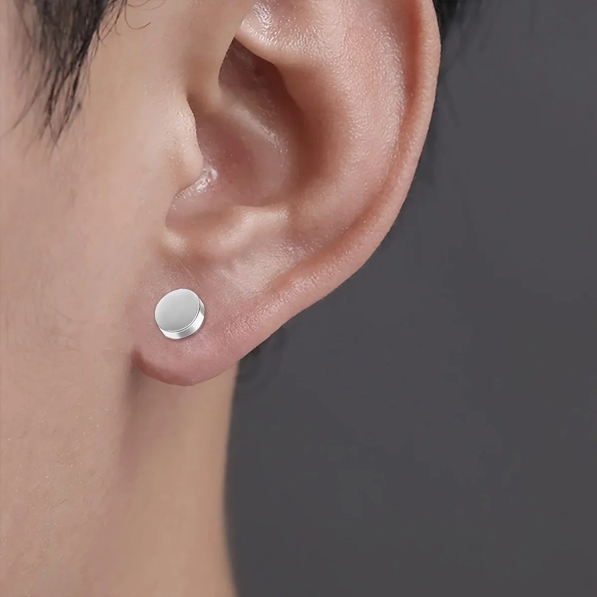 4 Pair Men Women Stainless Steel Magnetic Stud Earrings Non-Piercing Clip on E40