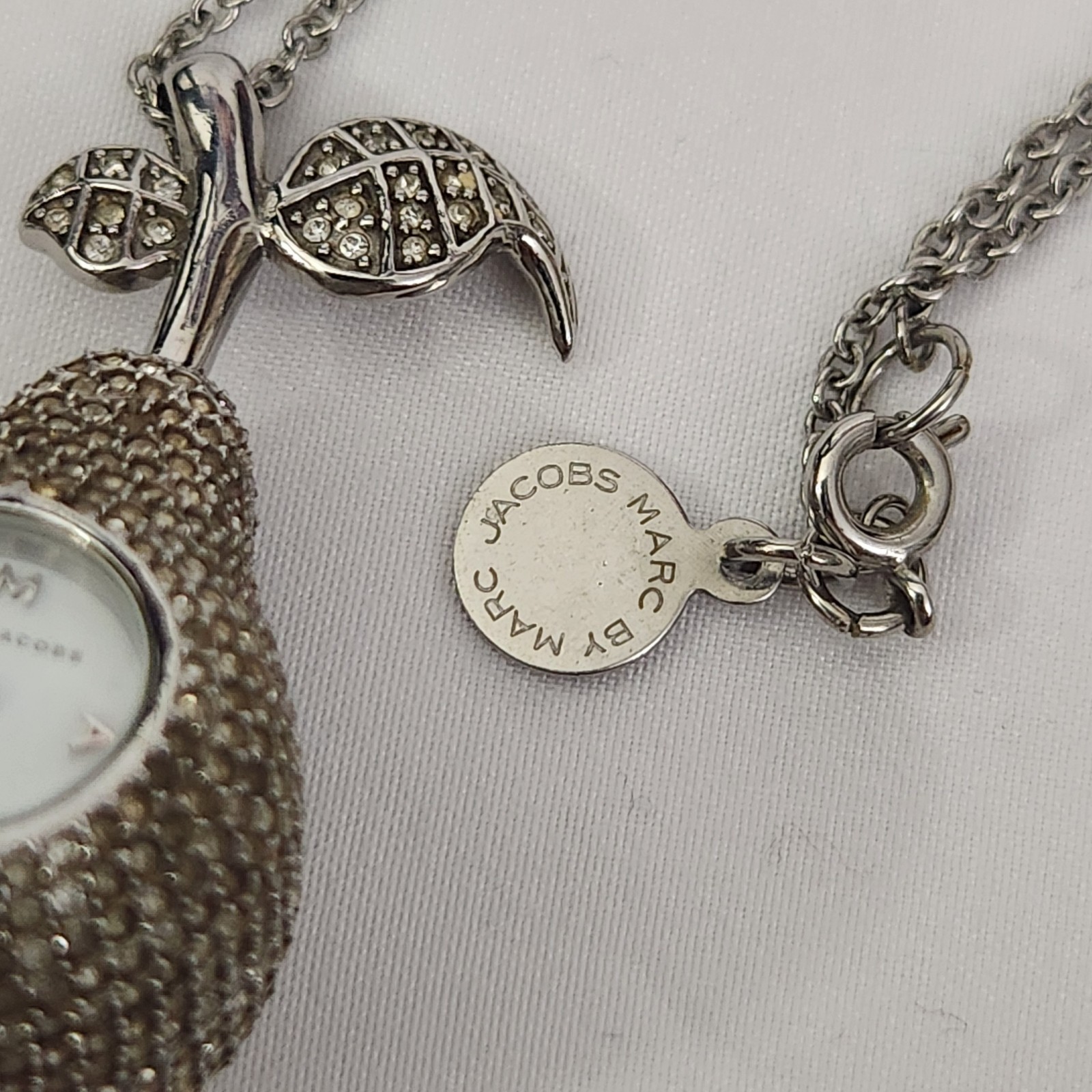 Marc by Marc Jacobs Crystal Pavé Pear Pendant Watch Necklace – Needs Battery