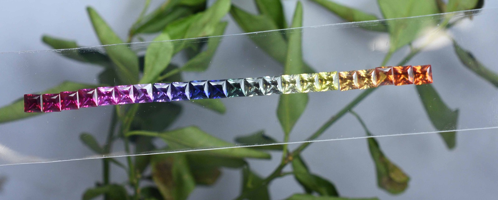 5×5 mm Natural Rainbow Sapphire Princess Cut 22 pcs Stunning Loose Gemstone