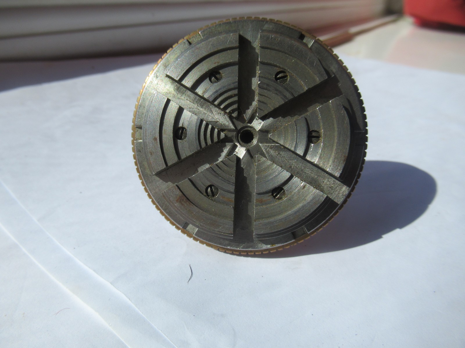 Watchmakers Lathe Parts 8mm bezal or ring chuckf lorch signed good useable chuck