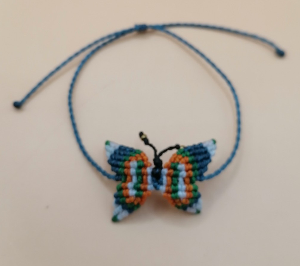 Handmade Macrame Anklet with Butterfly Design