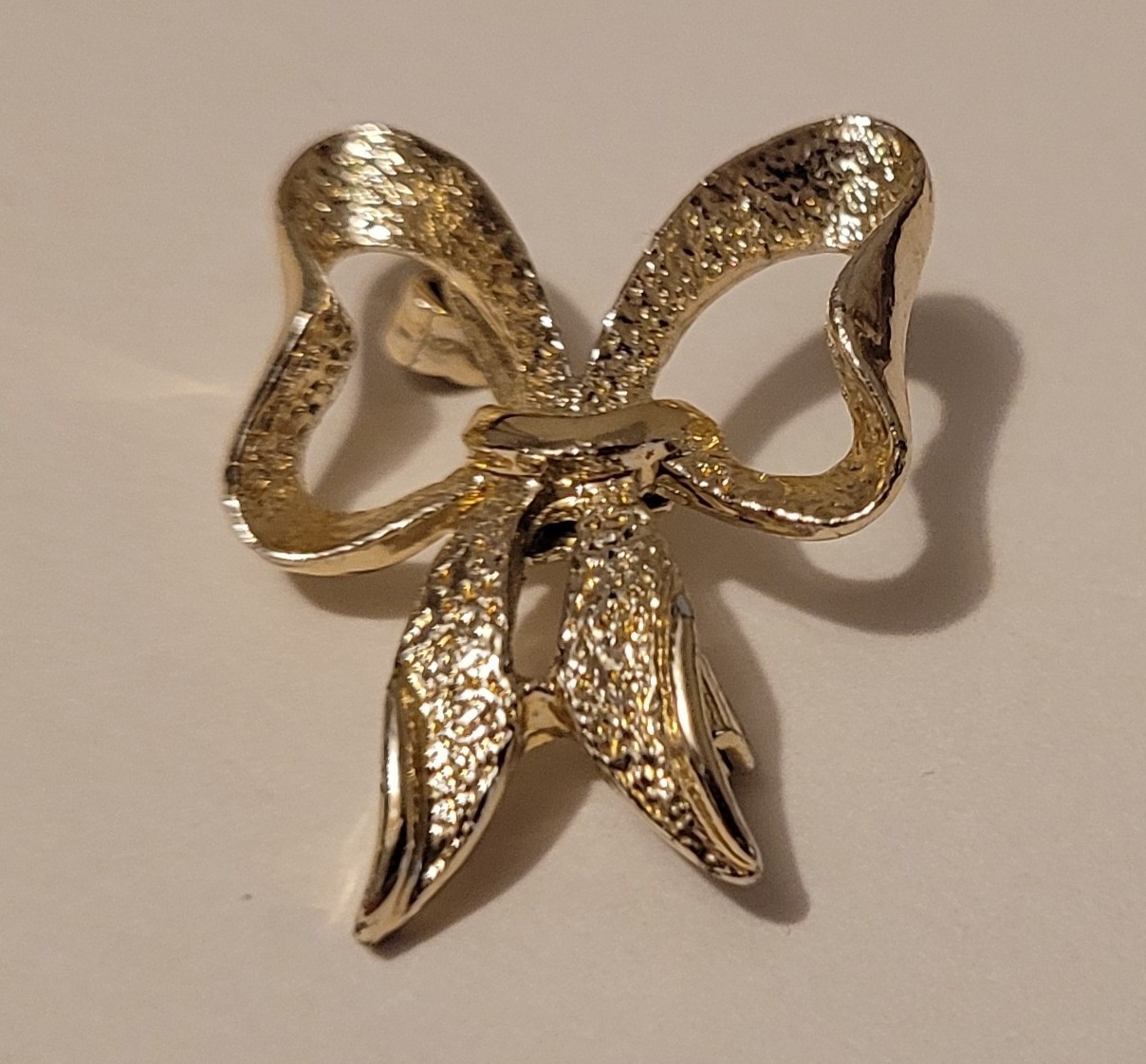 Vintage Gerry’s Textured Gold Tone Bow Brooch