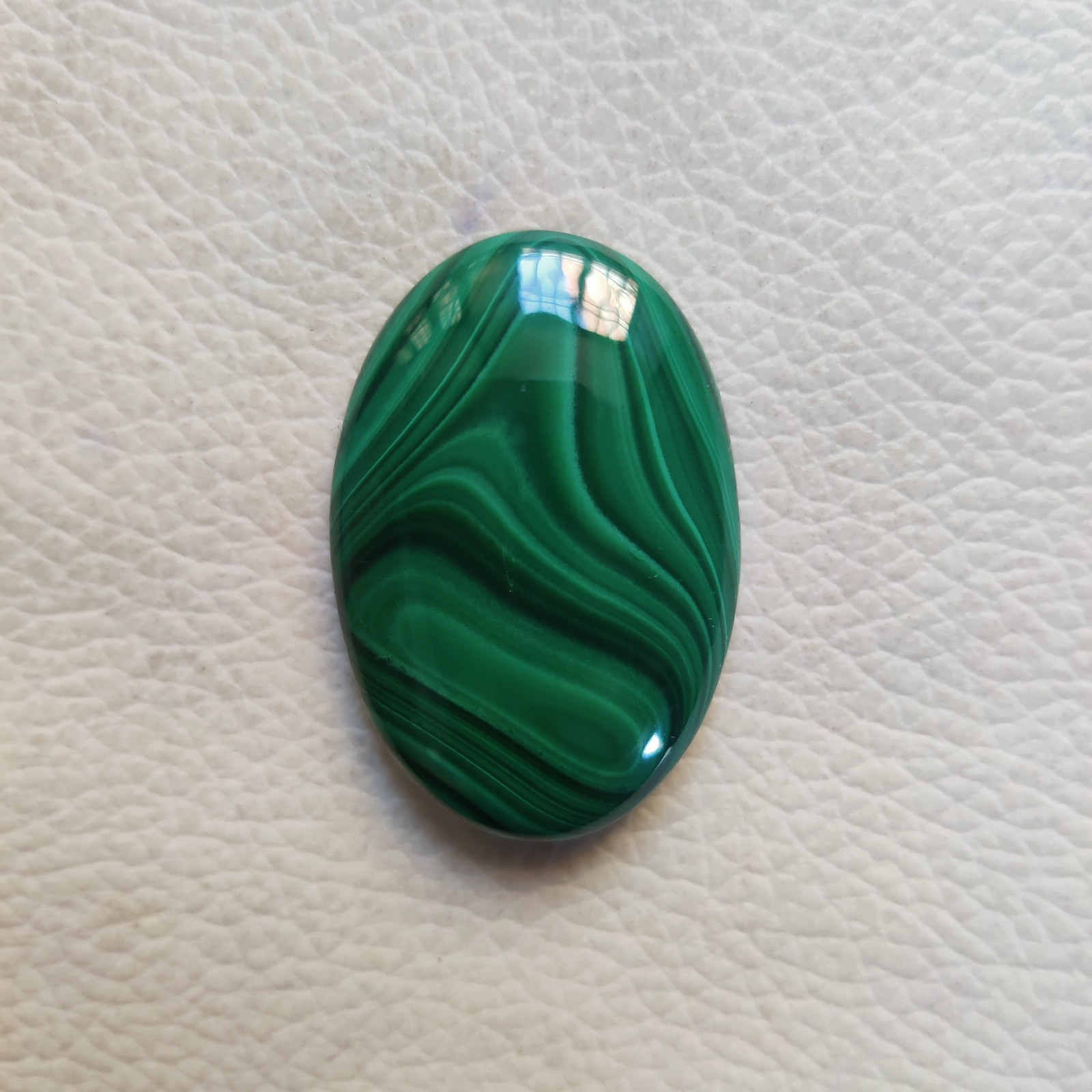 Natural Green Malachite Loose Gemstone Cabochon,Oval-68 CT,36 X 23 X 7 MM
