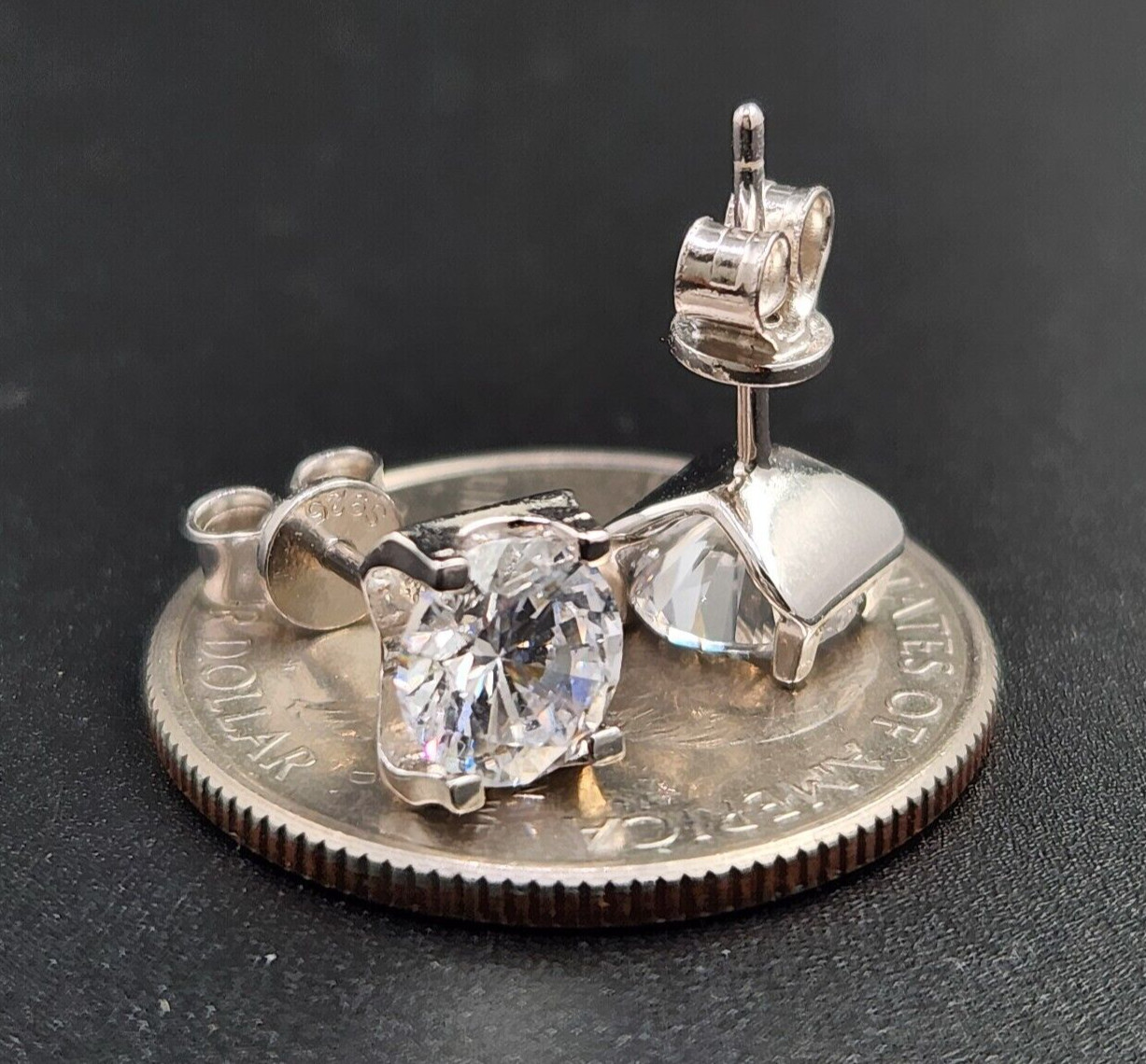 MEN 2Ct Brilliant Cut Moissanite OX Stud Earrings Solid 925 Sterling Silver