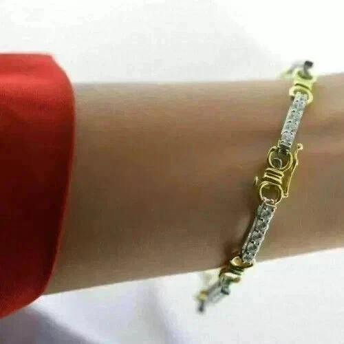 5Ct Round Cut Lab Created Diamond Women’s Tennis Bracelet 14K Yellow Gold plated