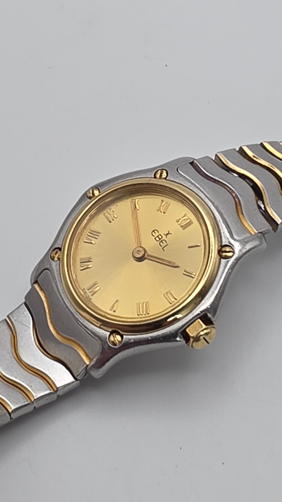 Ebel Classic Wave Lady’s St.Steel/Gold Bracelet Watch with 18ct Gold Bezel.
