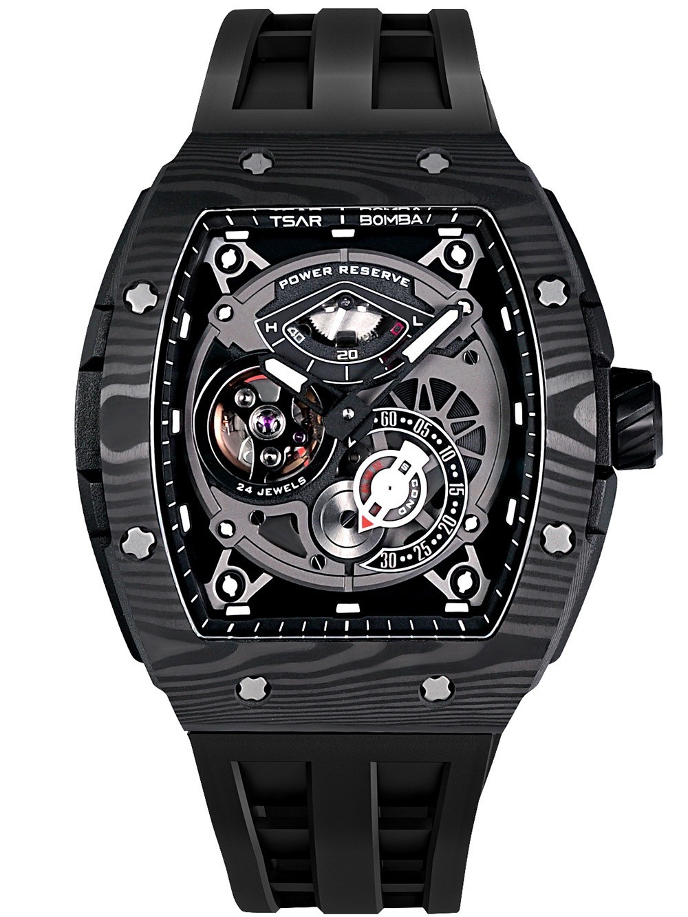 Tsar Bomba TB8210CF-01 Mens Watch Elemental Carbon Fiber Automatic 52mm 5ATM