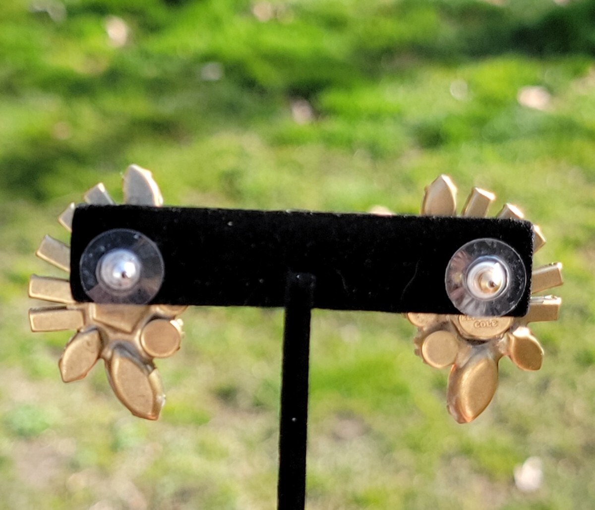 ELIZABETH COLE Statement Post Earrings Cluster CRYSTALS Multicolor