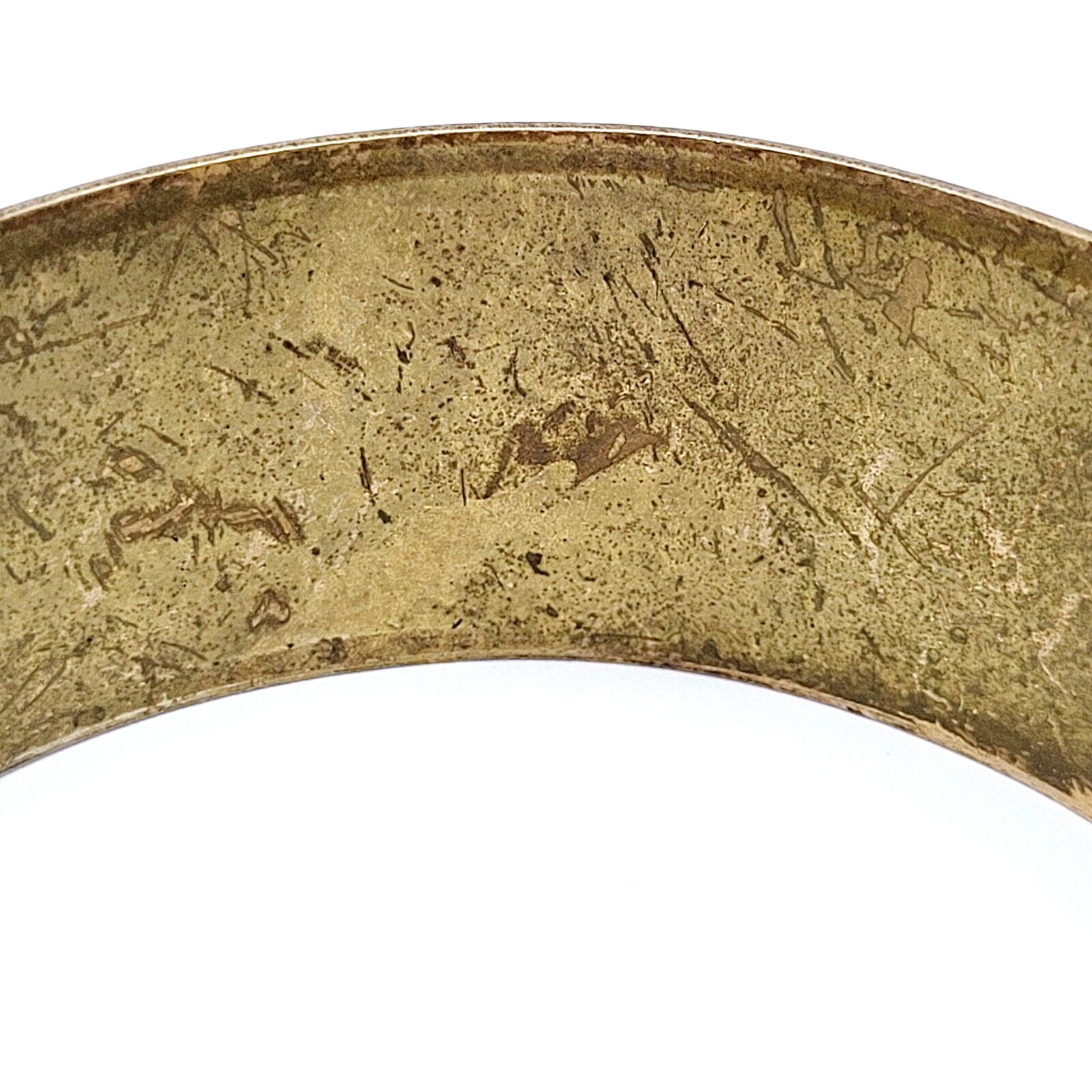 Southwestern Native Tribal Pattern Copper Vintage Cuff Bracelet with Brass Color