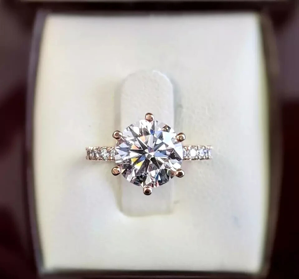 Diamond Engagement Ring 14K Rose Gold Round Cut 2.00 Ct IGI Certified Lab Grown