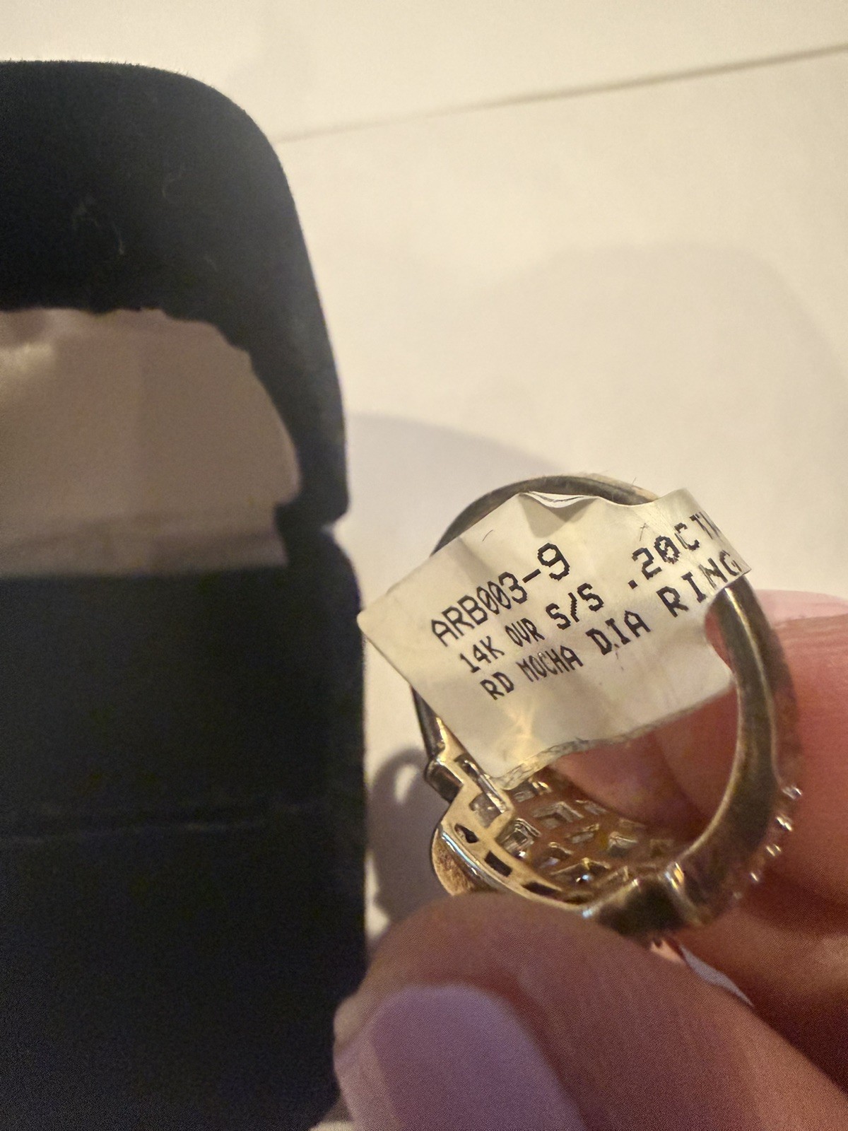 NWT 14k Gold Over Silver 0.20 ct. Rd Mocha Diamond Ring