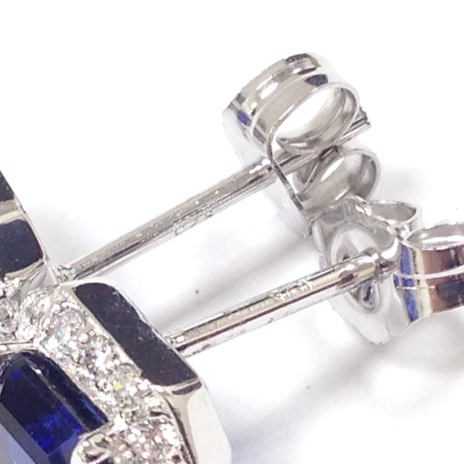 Fuzion Creations Fc Sterling Blue CZ Stone 8.6mm Square Stud Earrings Jewelry