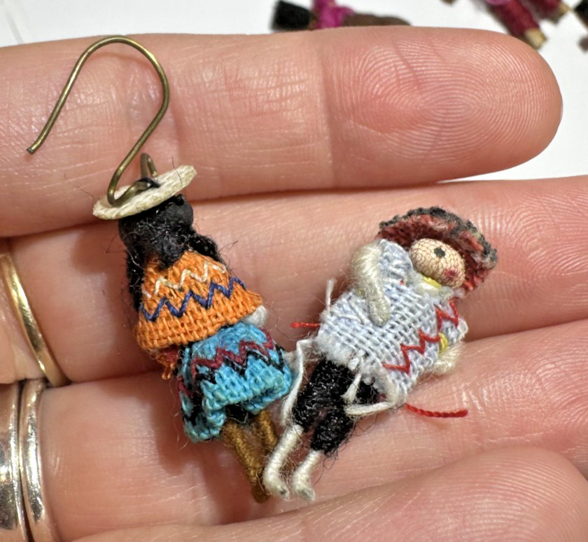 Vintage Guatemalan Peruvian Handmade Trouble Worry Dolls Crafted Protection Lot