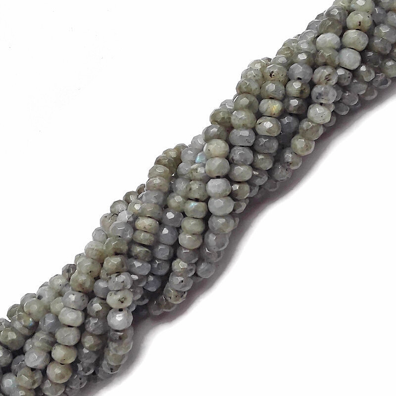Labradorite Faceted Rondelle Beads Size 4x6mm 5x8mm 6x10mm 15.5″ Strand
