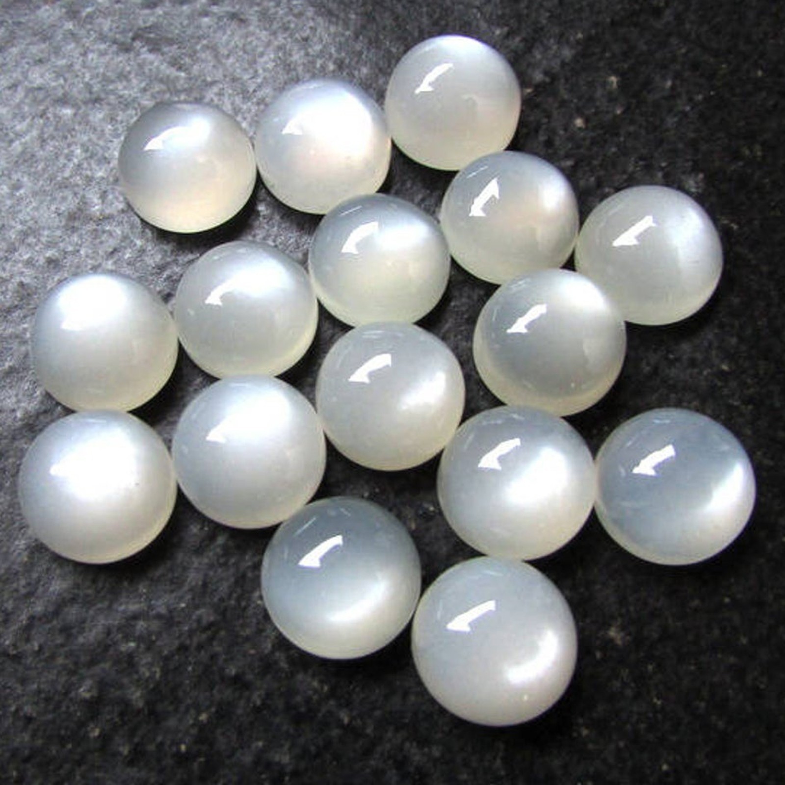 White Moonstone Round Cabochon 3mm To 12mm Natural Loose Gemstone