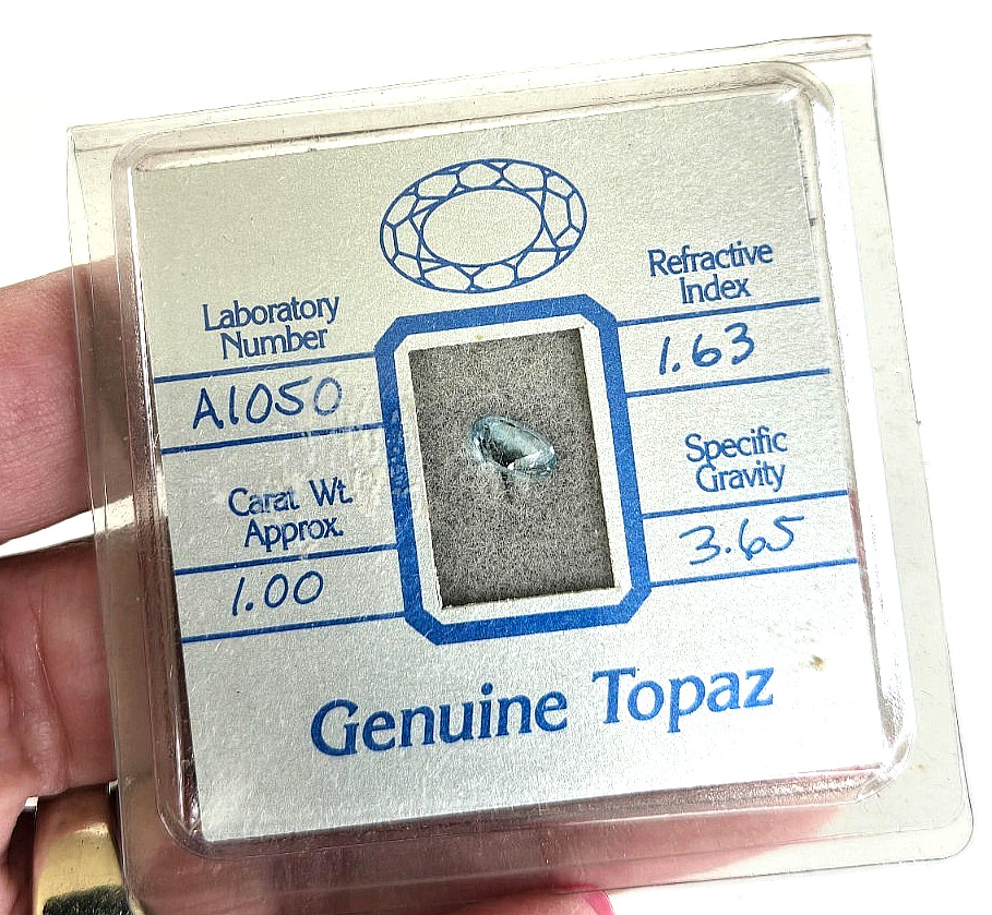 Vintage Blue Genuine Topaz 1.00 Carat Wt Oval 6x5x3.5mm Opex International Card