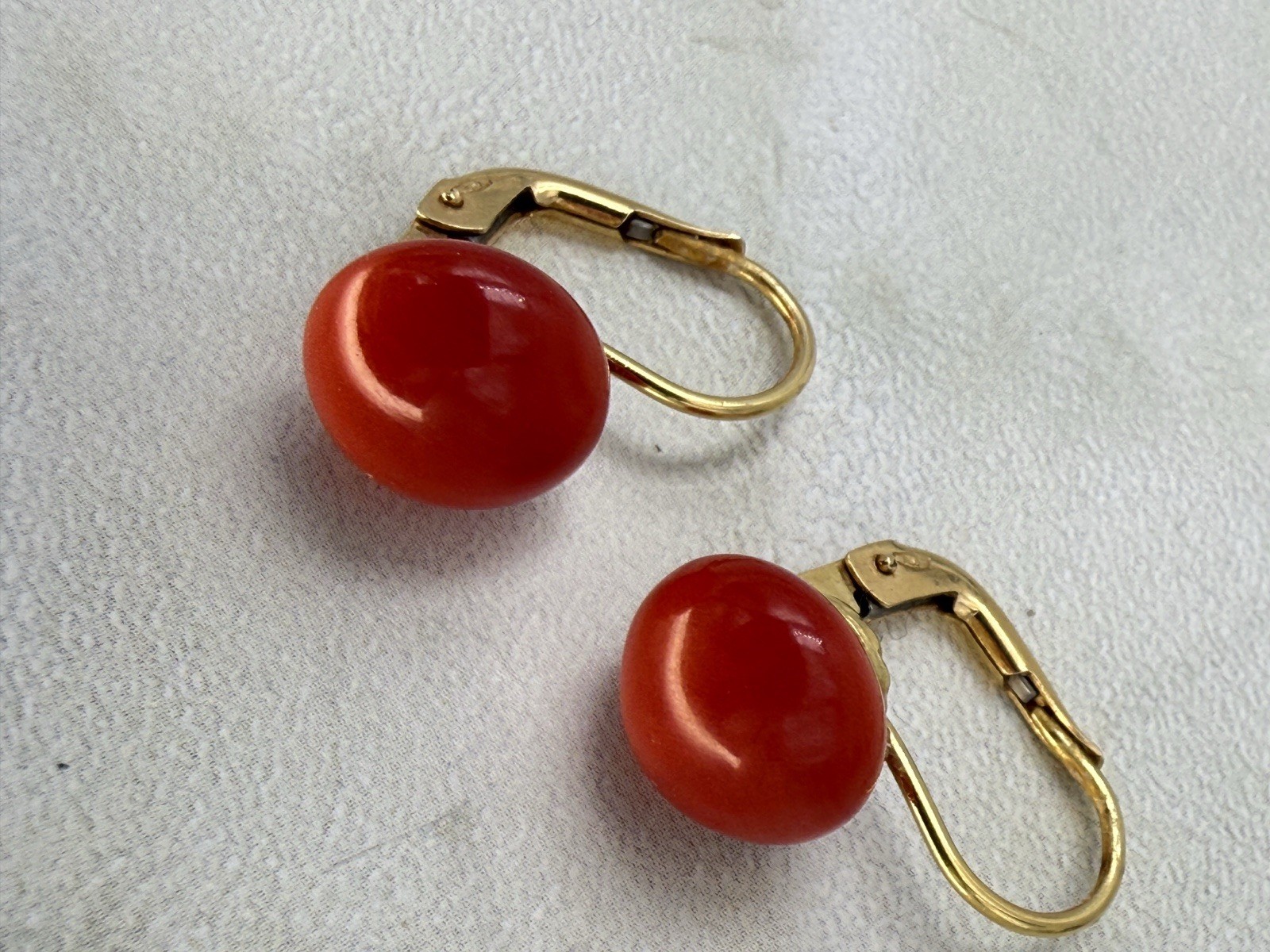 earrings earrings CORAL red MEDITERRANEAN CORAL gold 18KT GOLD-750
