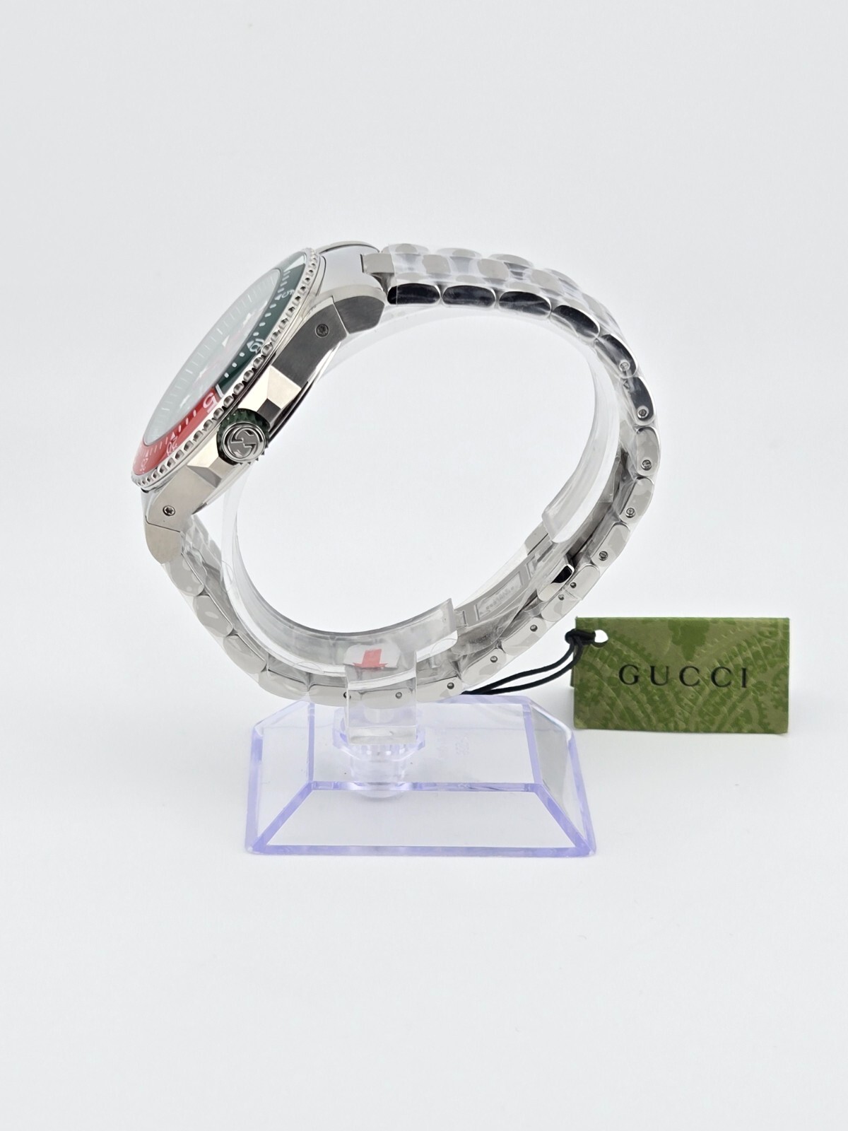 $1700 MSRP | Gucci Dive Men’s Green Dial Stainless Steel Watch – YA136222
