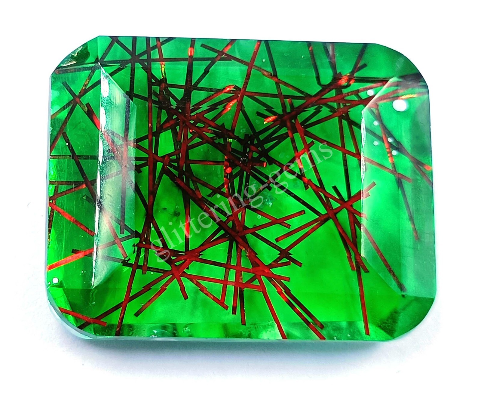 87.70 Ct Emerald BI Color Quartz Ametrine Doublet IGL Transparent Loose Gems M25