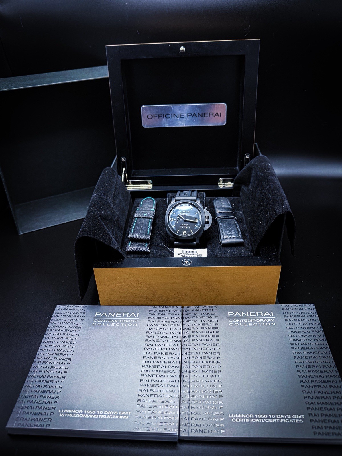 Panerai Luminor 1950 10 Days GMT 44mm Ceramic Black Dial PAM00335 Box/Papers