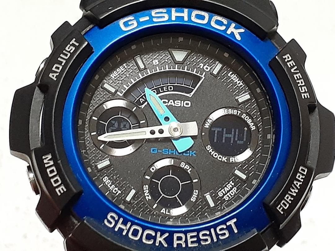 [Battery replaced, working condition] Casio G-SHOCK AW-591 Blue Analog-Digital W