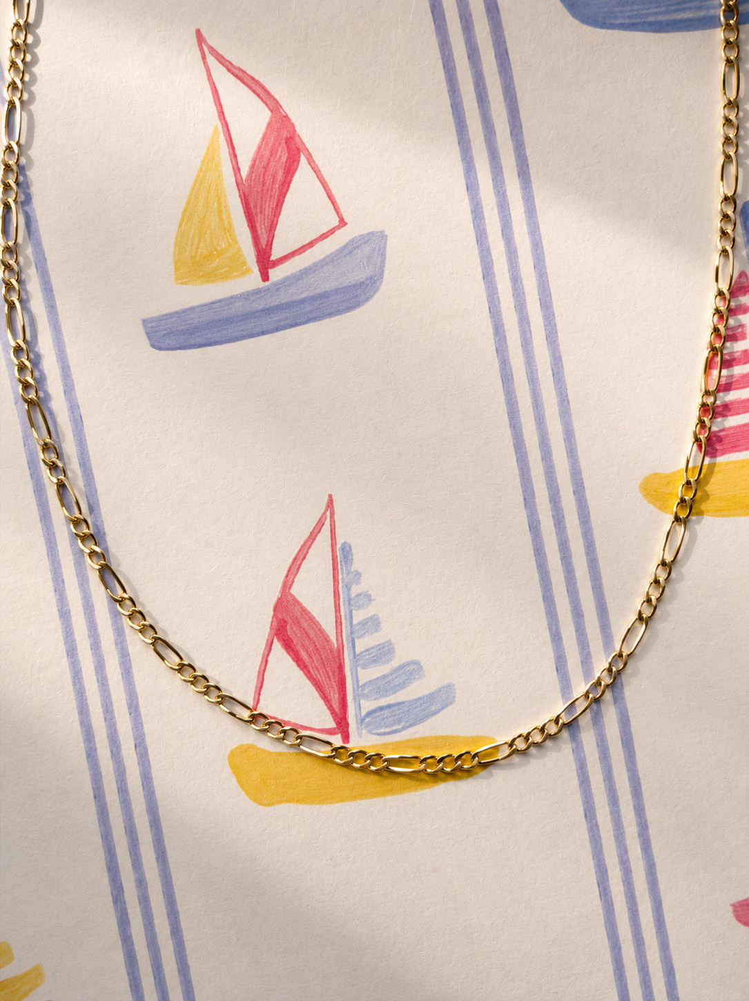 Real 14K Yellow Gold Figaro Chain Necklace 2mm 18in Men Women Dainty Layering