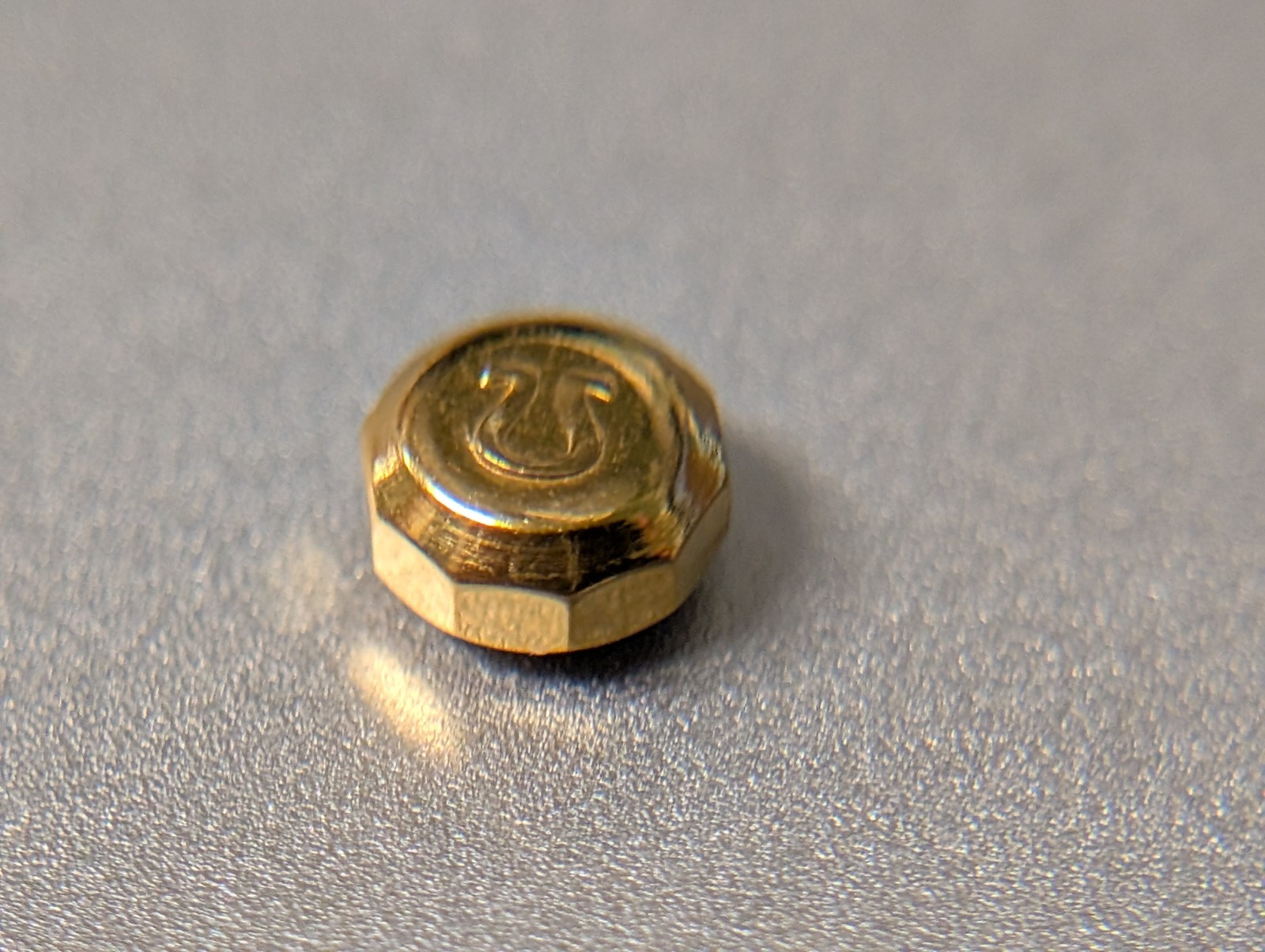 Swiss Made CROWN yellow for Omega 4.5mm x 2.0 Tap 10 NEW, ten sided