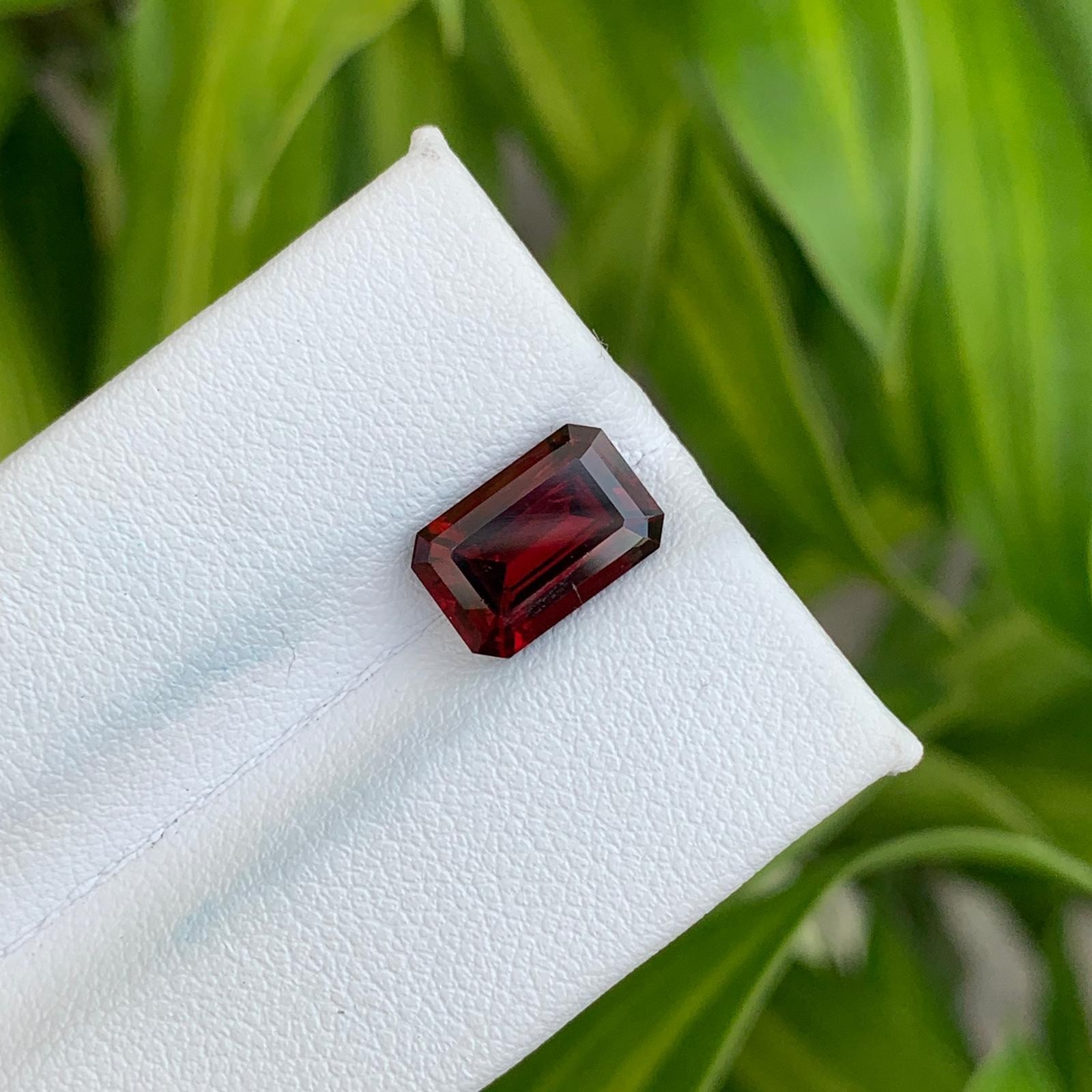 Natural Red Garnet 3.65 Cts Octagon Cut SI Clarity Loose Gemstone Tanzania