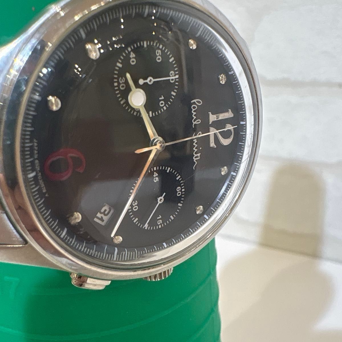 Paul Smith Chronograph Men’s Watch Black Dial Silver SS Working From Japan