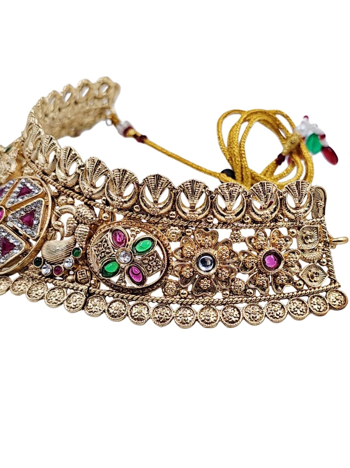 Indian Bollywood Kundan Choker Necklace Earrings Maang Tikka Bridal Jewelry Set