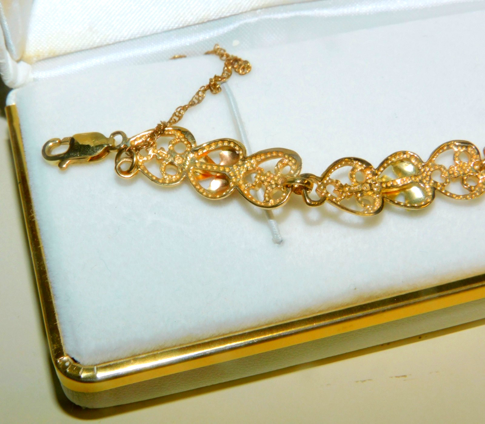 Black Hills Gold 10k Heart Rose Link Bracelet