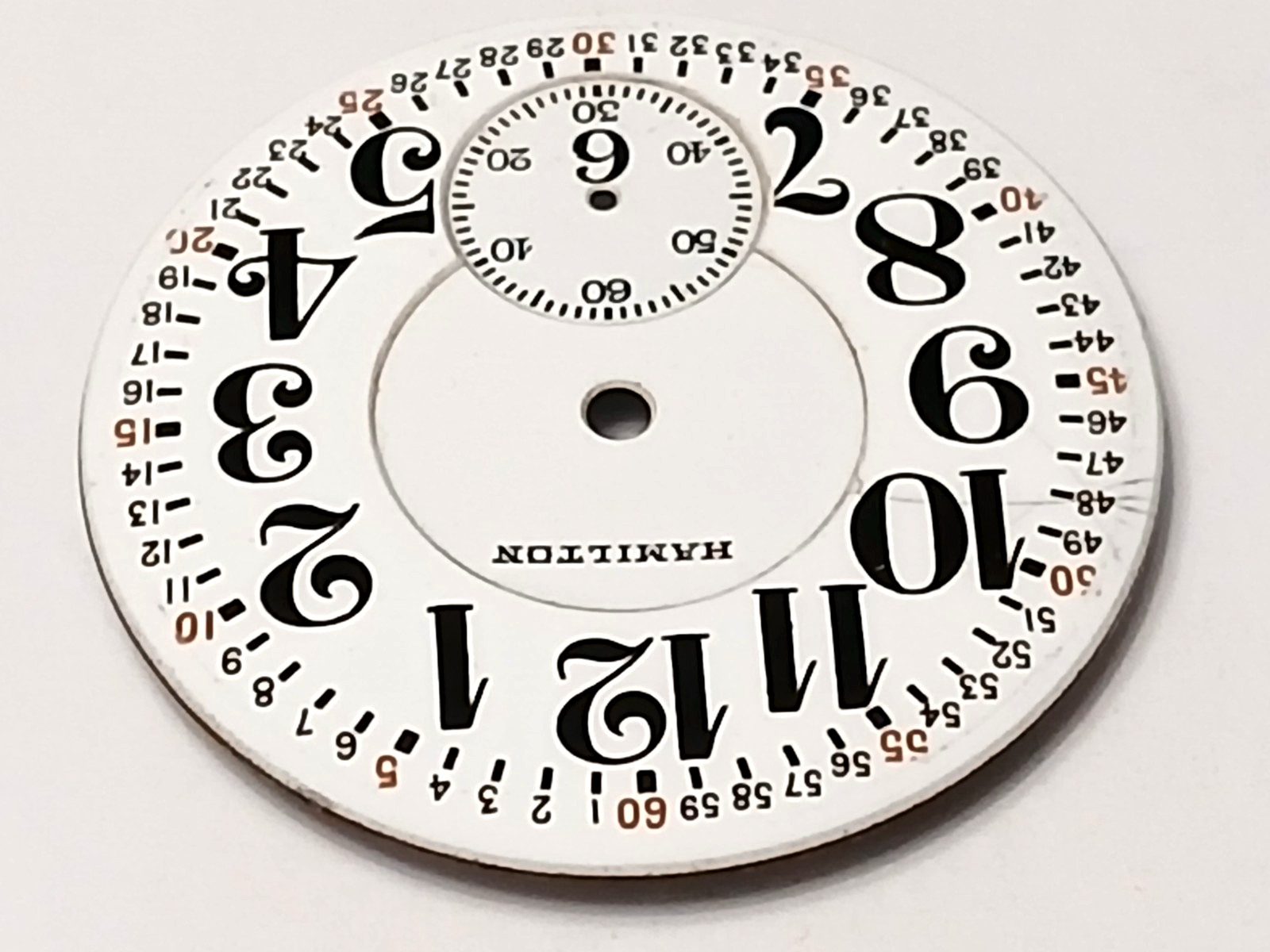 16 size Hamilton Montgomery Rail Road Double Sunk pocket watch Dial