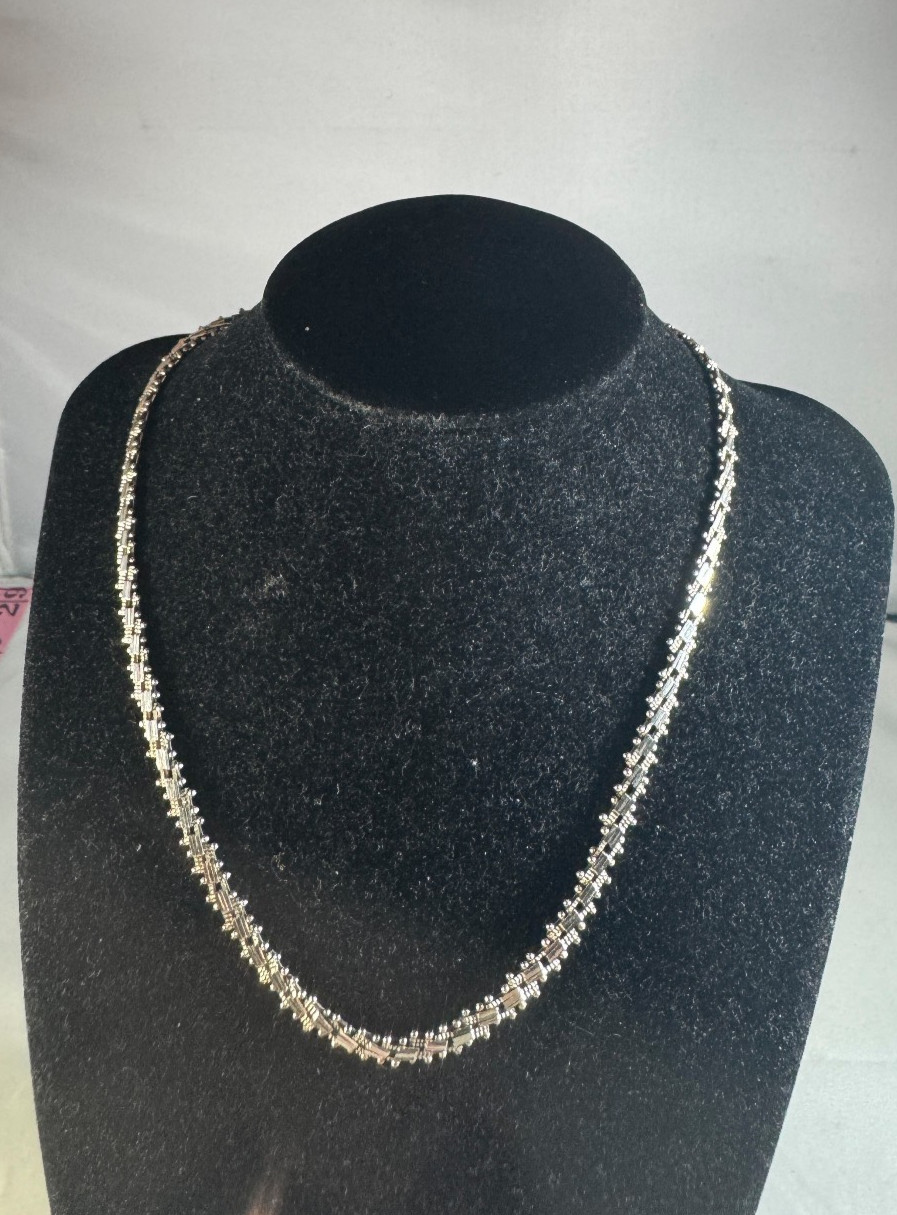 Vintage Mexican Sterling Silver Riccio Variation Link 16 inch necklace