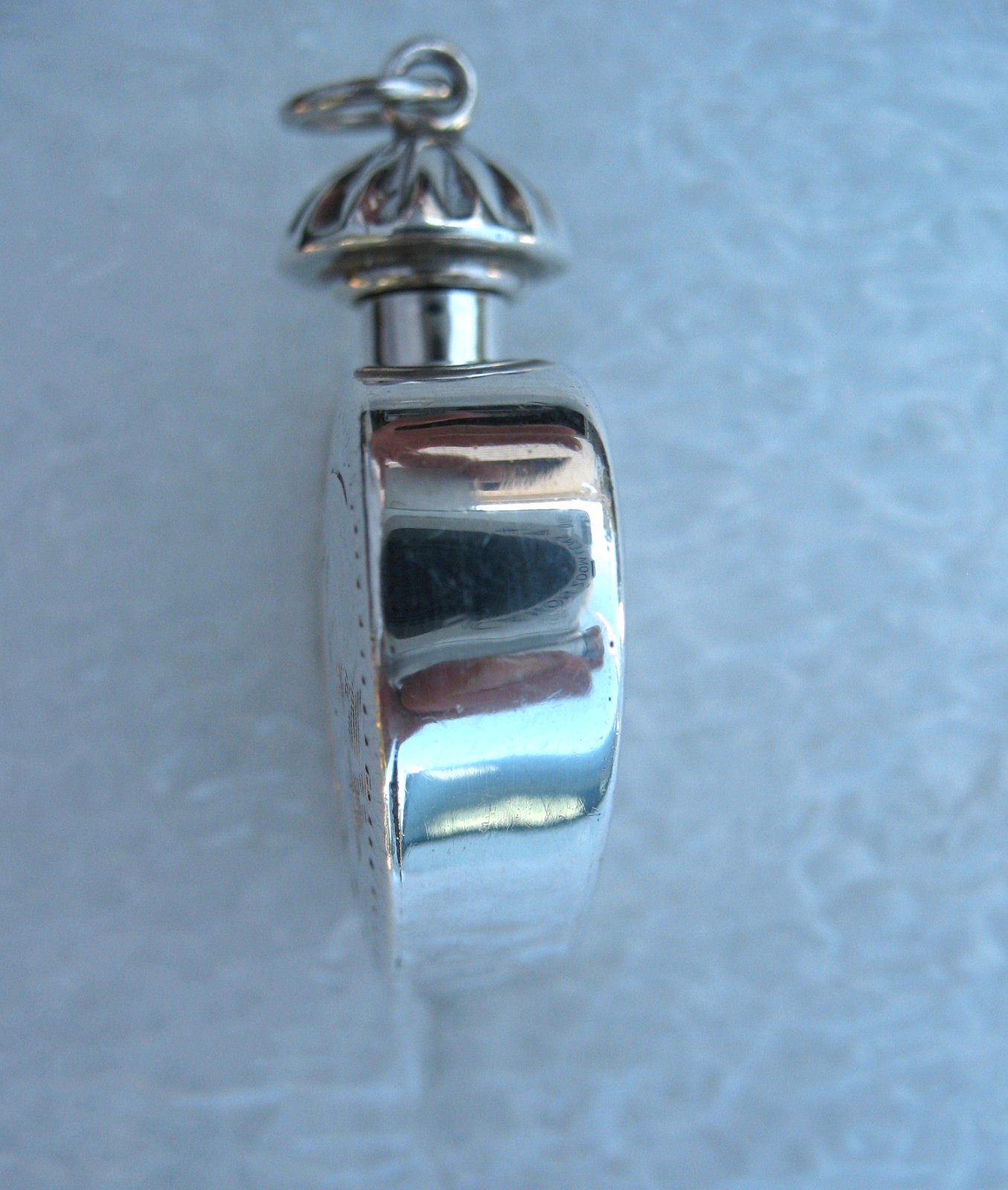 Vintage Sterling Silver Perfume /Scent Bottle Heart Pendant 1.5″ Drop