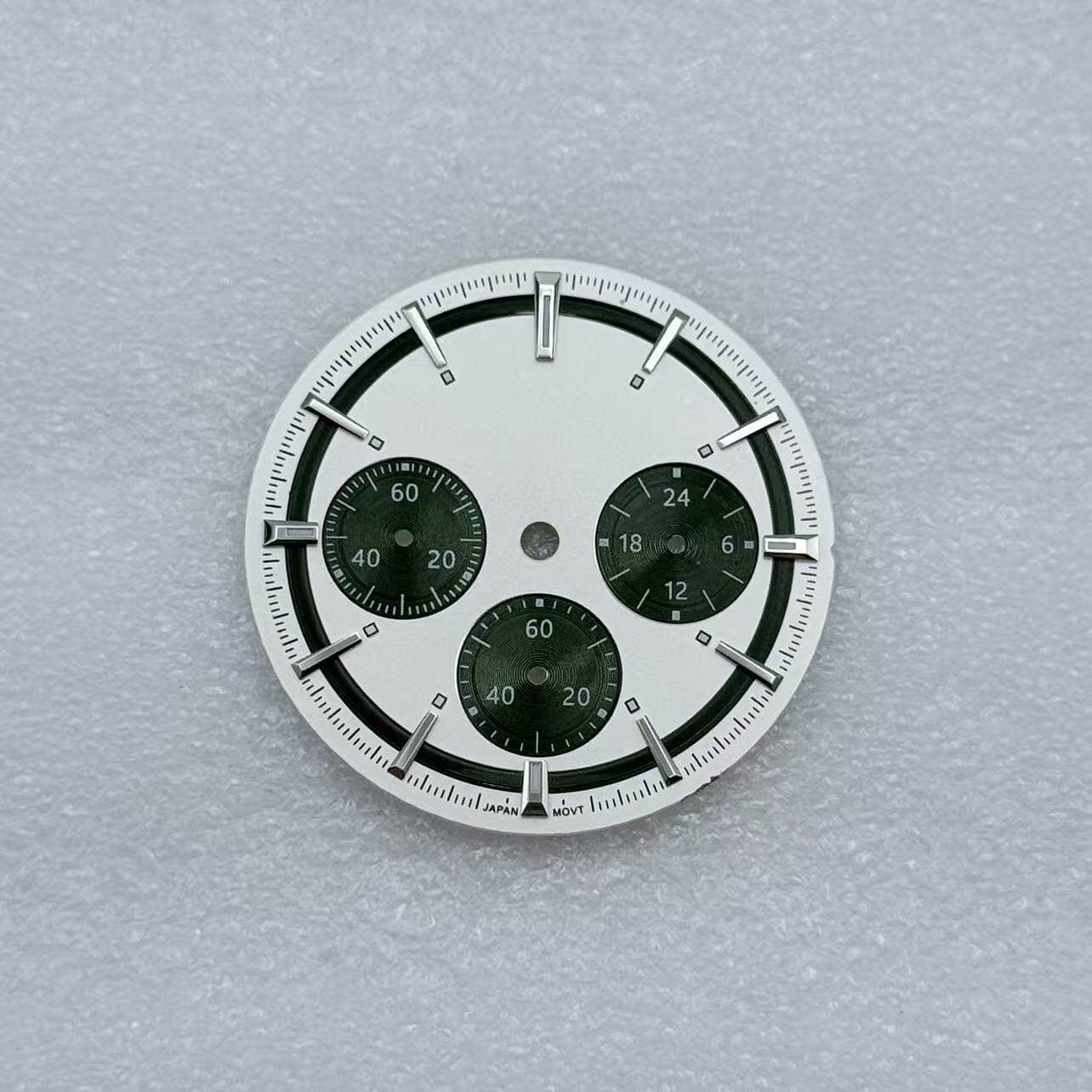 29.5mm/32.5mm Multi-functional Watch Dial Green Luminous for VK63 Movement Parts