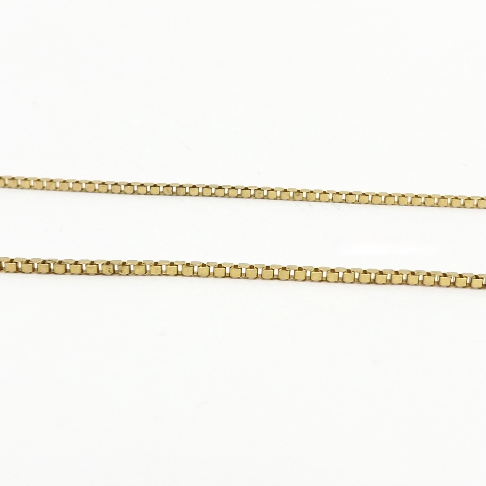 14k Gold Box Link Pendant Chain Necklace 30in 10gr New