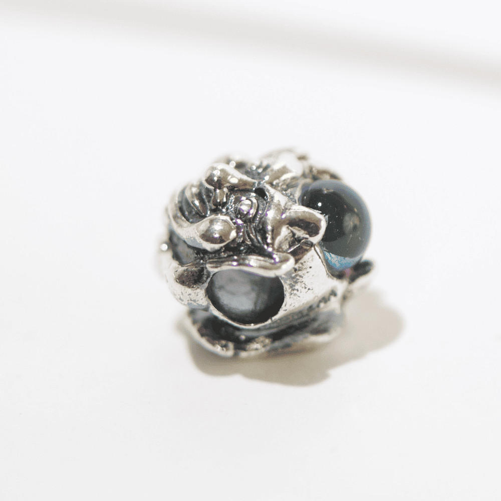 Trollbeads ~ Grinning Troll With Big Feet Bead with Dichroic Glass ~ 925 LAA