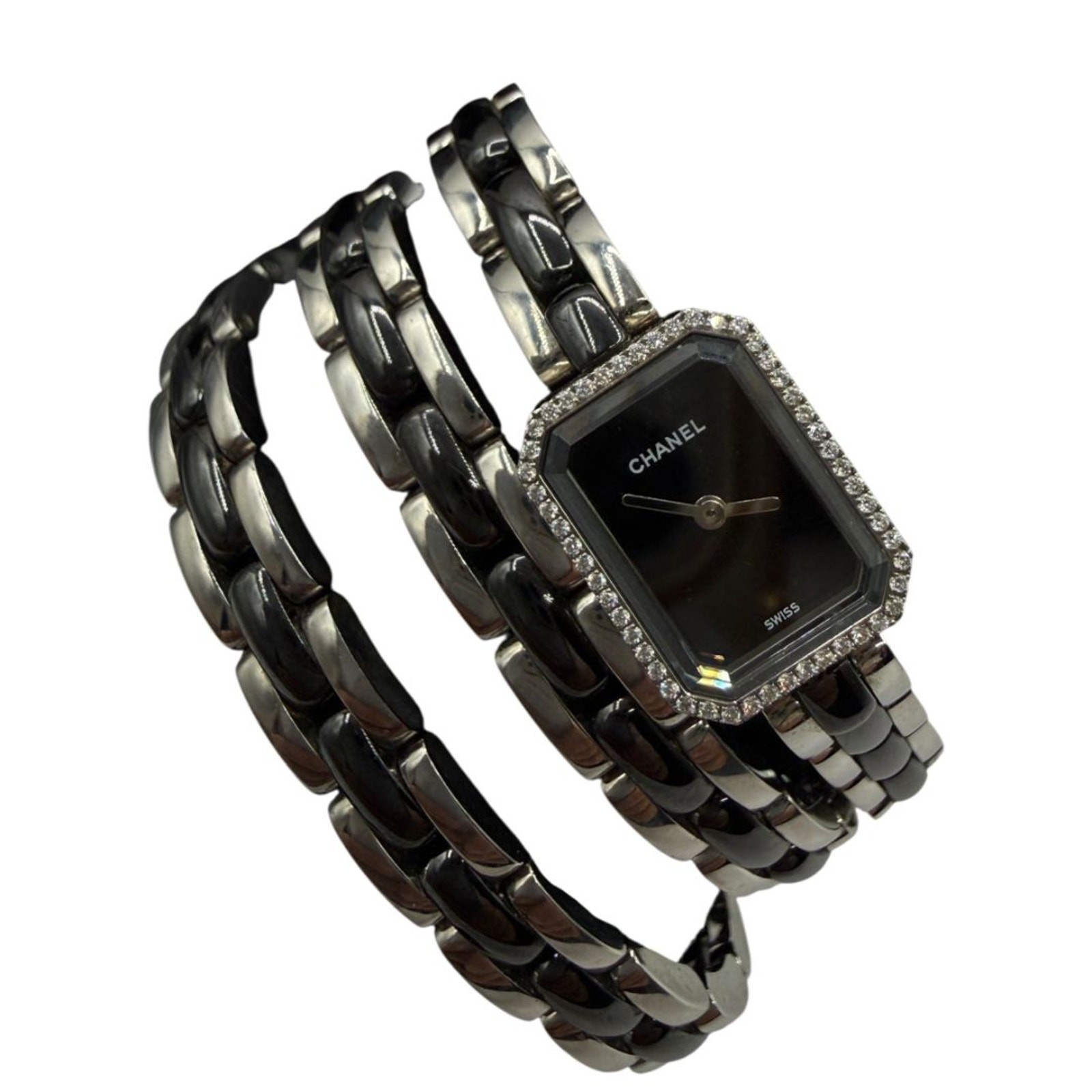 Chanel Première 18K White Gold Diamond Bezel Triple Wrap Watch O.N. 39306 w/ Box