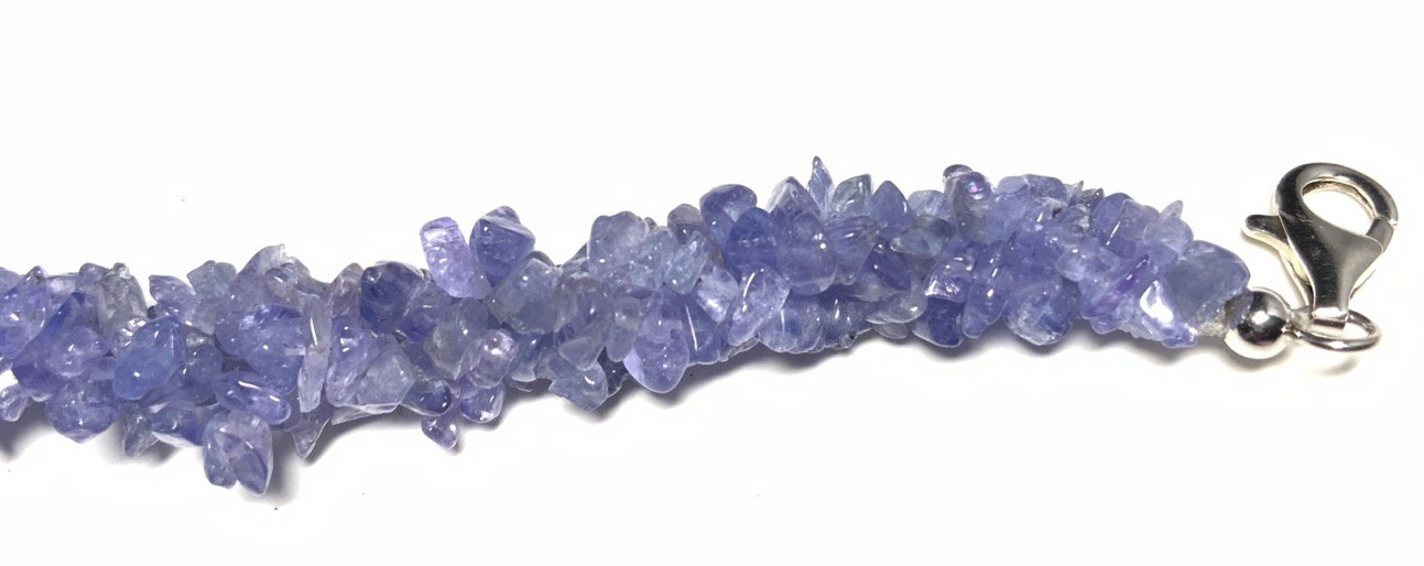 Sterling Silver 925 Amethyst Beaded Chain Bracelet 9.5-inches MA08