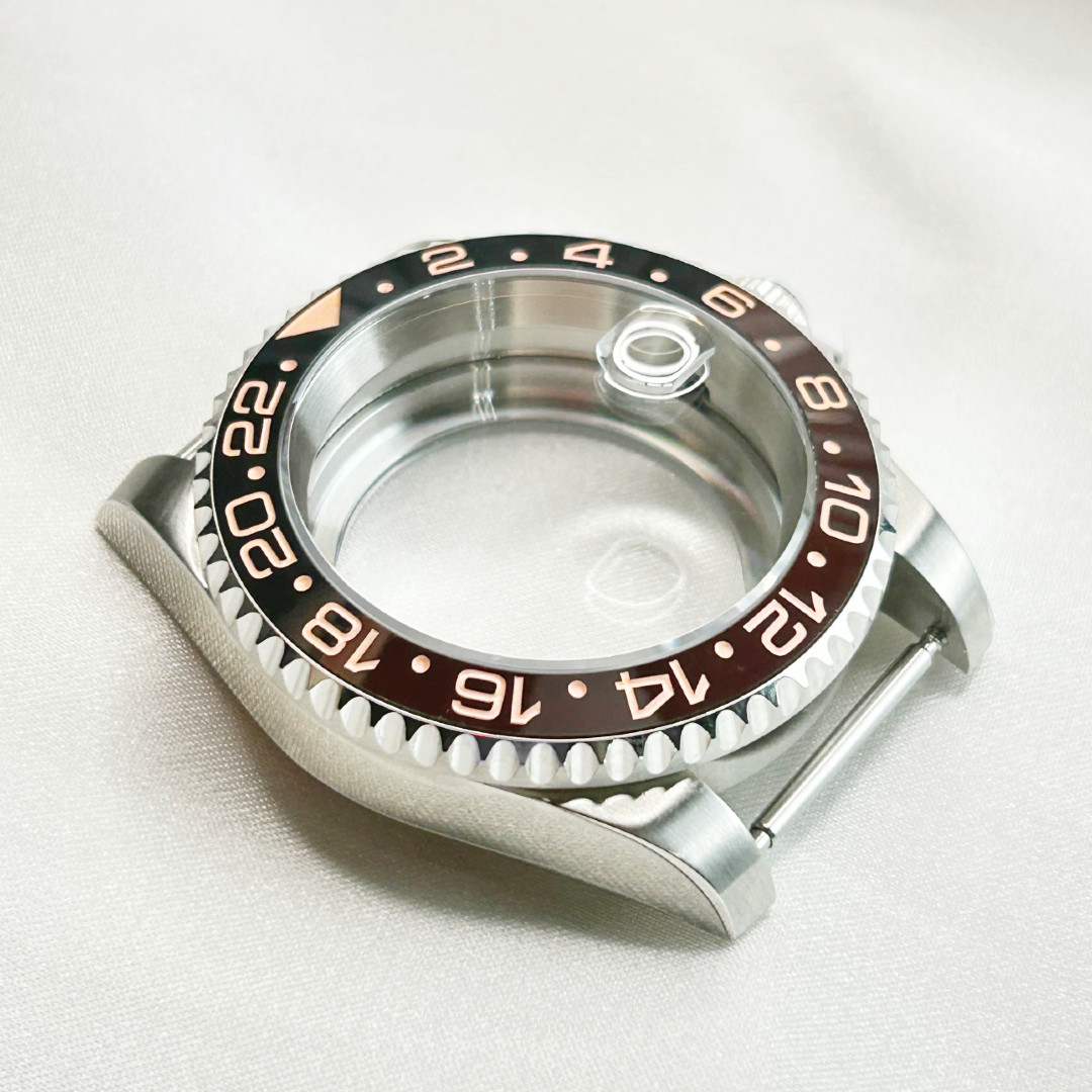 40mm Silver 28.5mm Dial Brushed Watch Case+Sapphire Glass For nh35 nh34 Movement